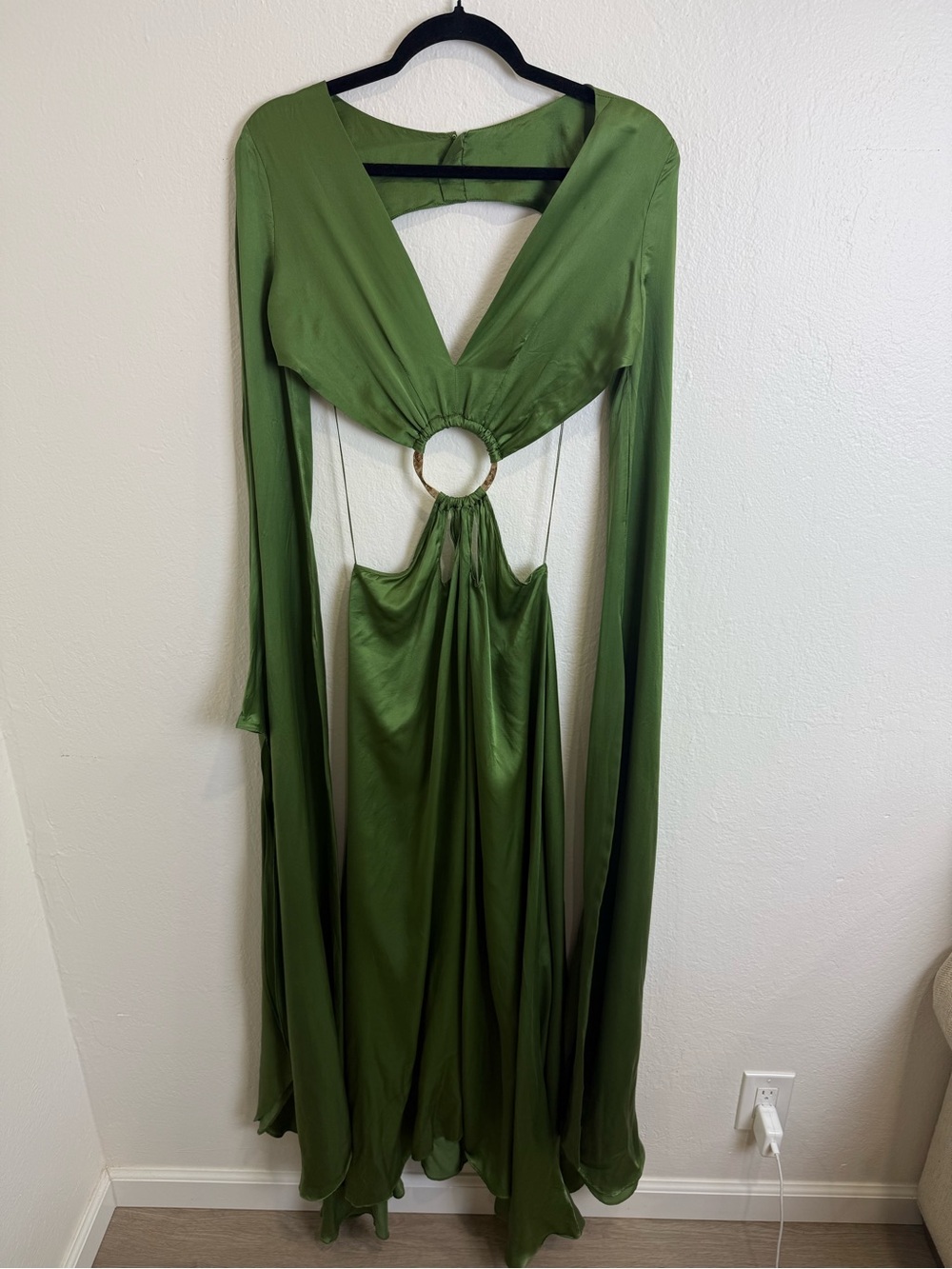 Cult Gaia Jasmin Silk Cutout Gown Green Size Small - Picture 4 of 12